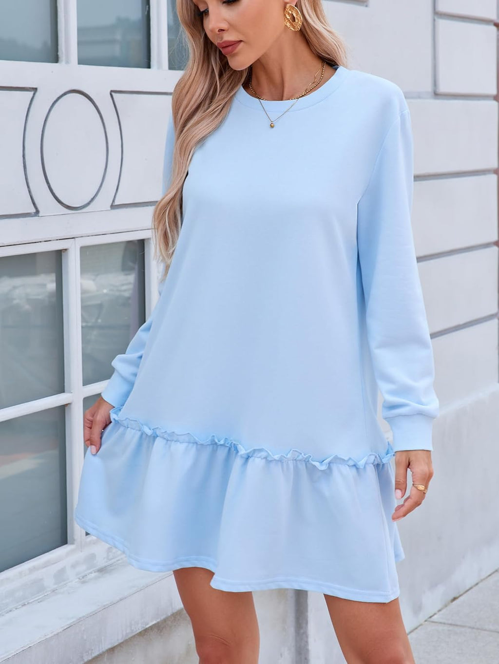 Fita Abito Donna Midi Floreale – A-Line, Plissé, Tasche Elegante Casual