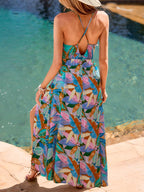 Robe Livia Femme – Robe Maxi Bohème, Col V Profond, Fente d'Été