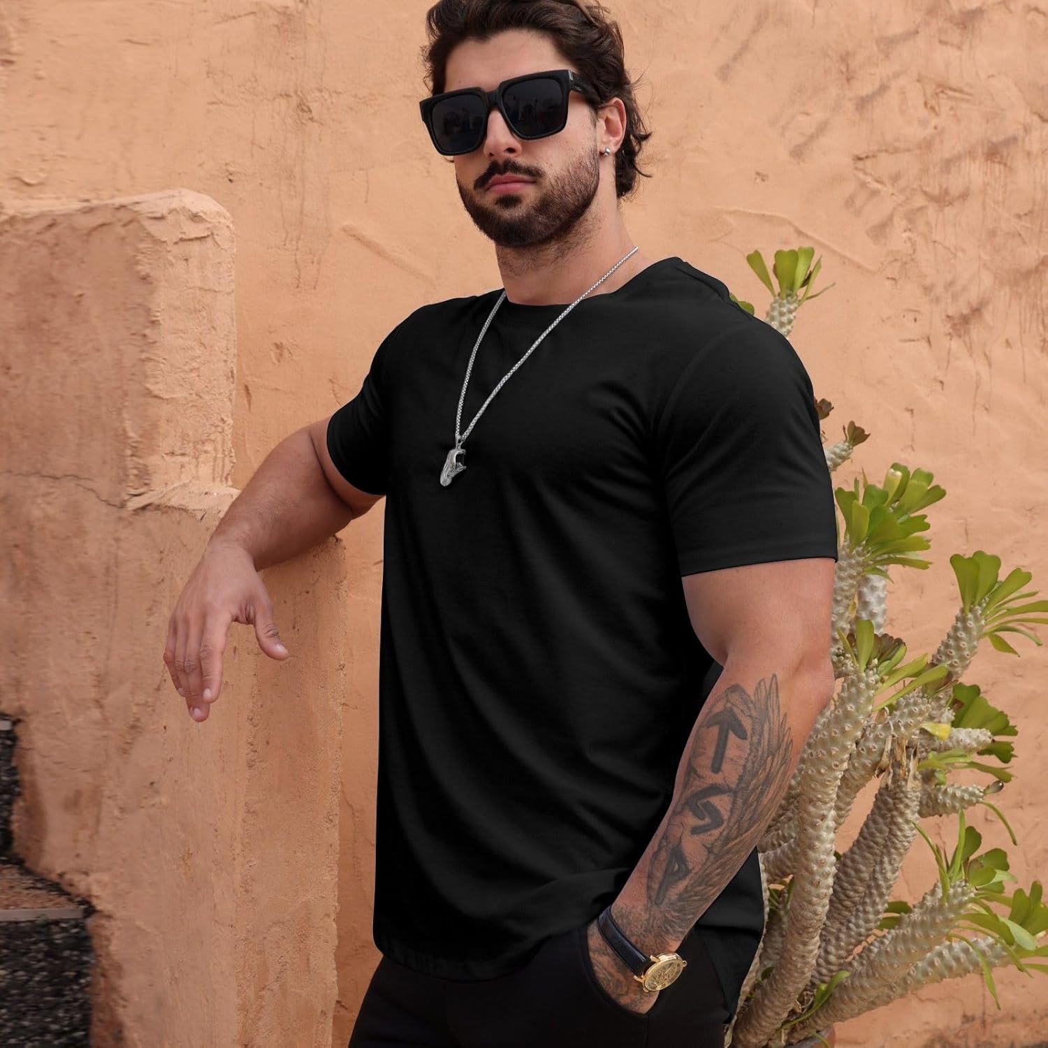 Mauricio T-Shirt Longline da Uomo – Maglietta Hipster Girocollo Casual Premium