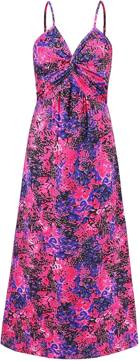 Giulia Robe Femme – Mini Robe d’Été, Col V, Décontractée Florale Plage