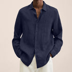 Giovanni Camicia Uomo – Lino Traspirante, Maniche Lunghe & Stile Elegante Classico