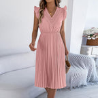 Sabrina Vestito Estivo Leopardato da Donna – Abito Elegante Svasato con Schiena Scoperta