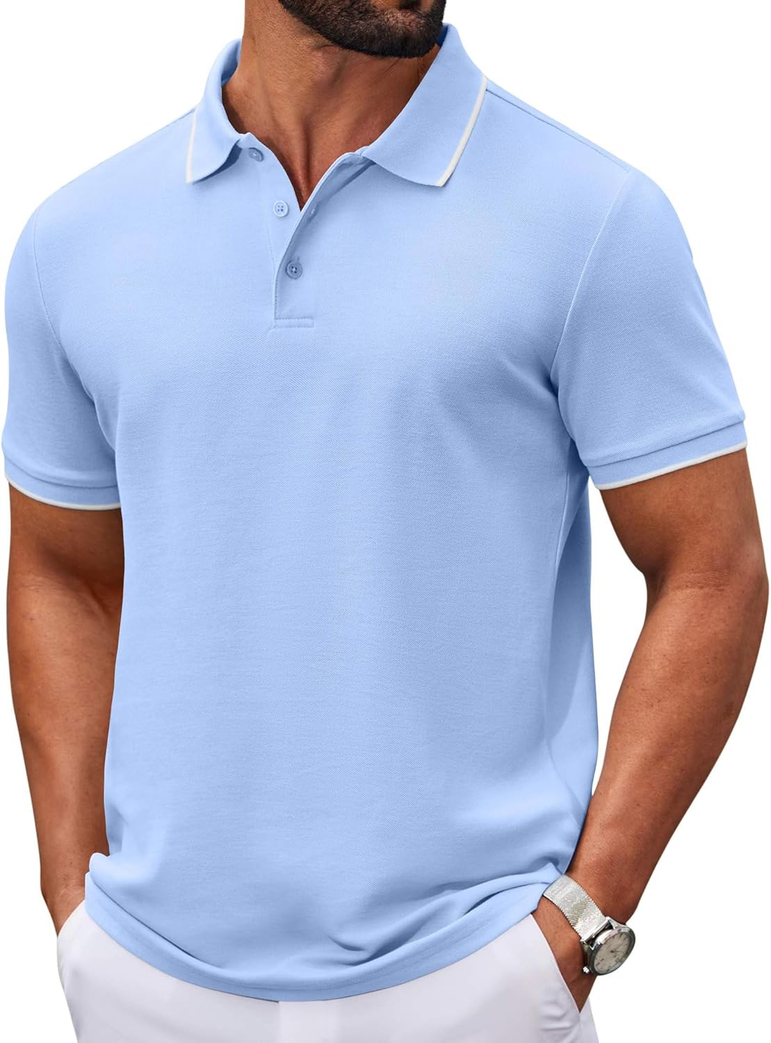 Polo para Hombre en Algodón Piqué – Camiseta de Verano Elegante con Cuello