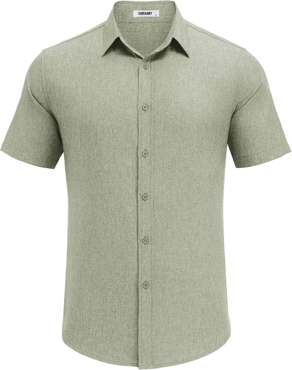 Lorenzo Camicia Estiva da Uomo – Camicia Casual a Maniche Corte Effetto Lino