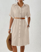Sienna Vestido Pareo Mujer – Vestido Camisa de Playa con Botones y Bolsillos