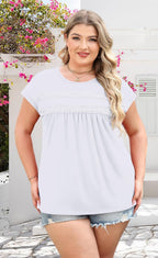 Chiara Blusa Donna – Pizzo Crochet, Peplum Flowy, Maniche Corte Casual Elegante