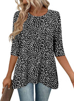 Elena Tunica Donna – Manica 3/4, Lunga, Girocollo, Loose Fit Casual Elegante