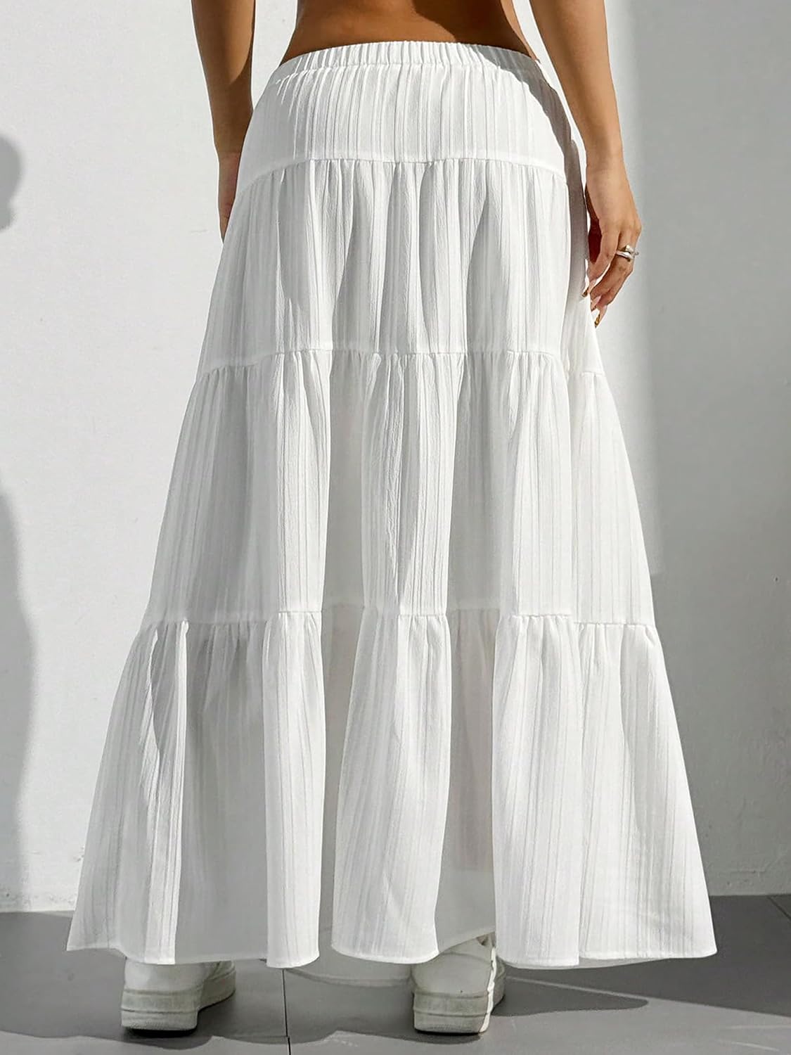 Jupe longue maxi bohème Isabella pour femme – Jupe longue à volants avec taille élastiquée