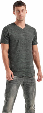 Matteo T-Shirt Uomo con Scollo a V – Maglietta Elasticizzata Casual in Cotone