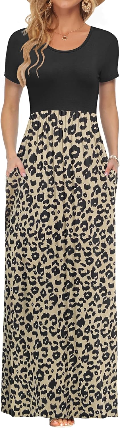 Sofía Vestido Maxi Mujer – Vestido Largo Casual con Bolsillos y Cintura Elástica
