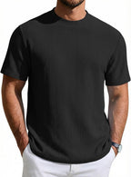 Camiseta Matteo para hombre en tejido jacquard – Camiseta casual elegante de cuello redondo