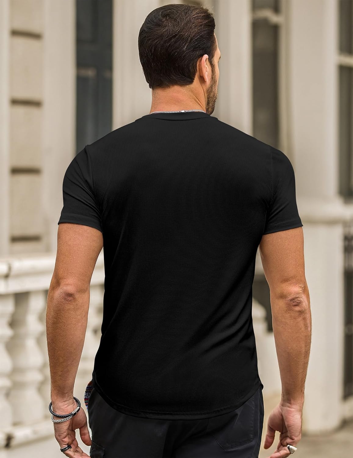Camiseta ajustada Luca para hombre – Camiseta deportiva elástica de manga corta