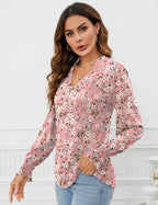 Beatrice Blusa Donna – Scollo V, Maniche Lunghe a Sbuffo, Tunica Elegante Casual