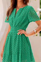 Giulia Vestito Donna Estivo – Pizzo Sangallo, Scollo V, A-Line Mini Elegante