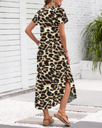 Francesca Robe Maxi Femme – Col V, Fente Latérale, Poches, Robe Décontractée