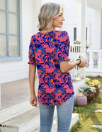 Pull Femme Giorgia – Col V, Manches Bouffantes, Top Décontracté Élégant Estival