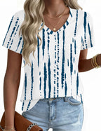Martina T-Shirt Donna – Scollo V, Maniche Corte, Top Casual Elegante Basic S-3XL