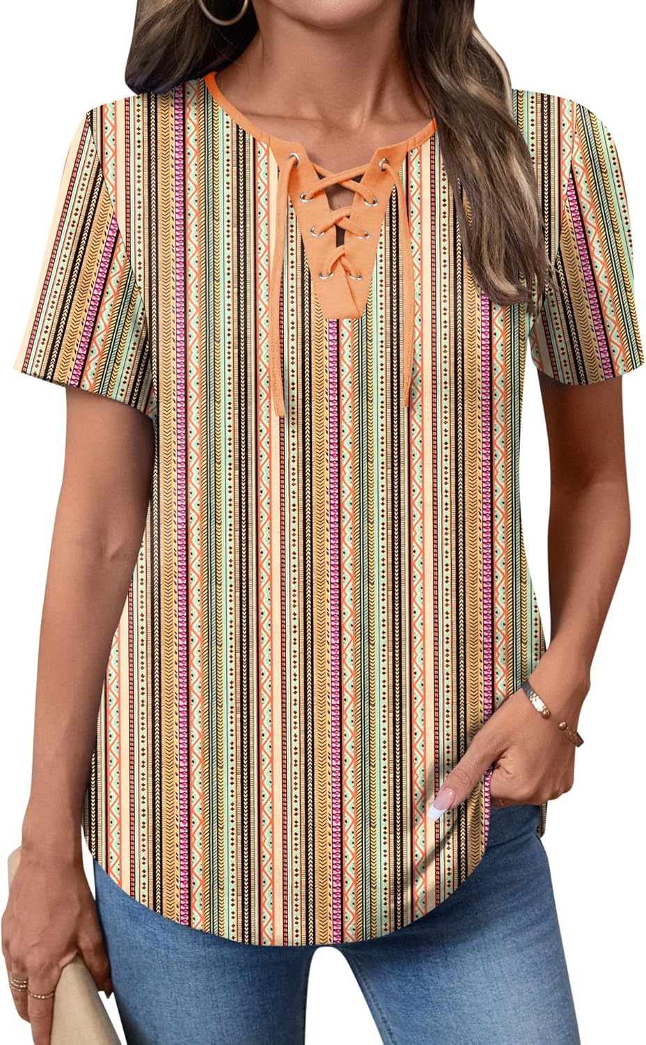 Giorgia Maglia Donna – Scollo V Incrociato, Maniche Corte, Casual Elegante Estiva