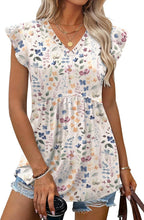 Valentina Women's Blouse – V-Neck, Ruffle Sleeves, Flowing Babydoll, Casual Elegant