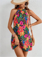 Veronica Abito Donna Floreale – Halter, A-Line, Schiena Scoperta, Estivo