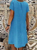 Martina Vestito Lungo Estivo da Donna – Abito Casual in Lino con Scollo V Oversize