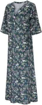 Bianca Vestito Boho Estivo da Donna – Abito Floreale Mini con Scollo V Elegante