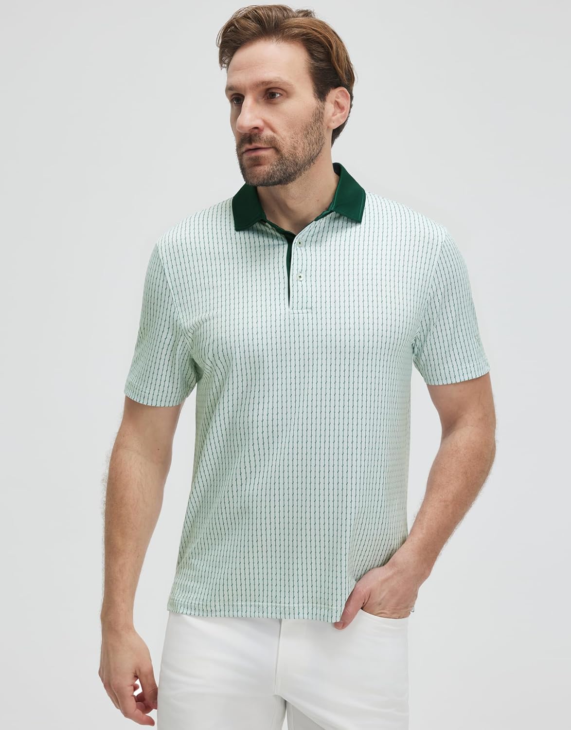 Polo de golf para hombre Marco Polo – Polo técnica transpirable con estampado moderno