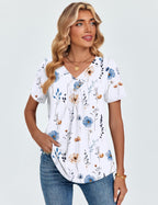 Valentina Blusa Donna – Scollo V Incrociato, Top Plissettato Casual Elegante