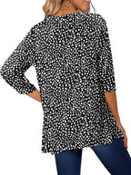 Elena Tunica Donna – Manica 3/4, Lunga, Girocollo, Loose Fit Casual Elegante