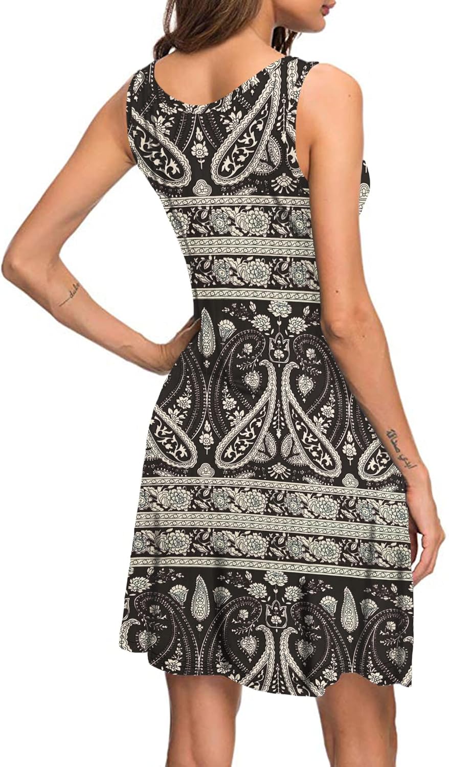 Scarlet Vestido de Verano Mujer – Vestido Mini Boho con Bolsillos y Escote en V
