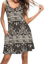 Scarlet Vestido de Verano Mujer – Vestido Mini Boho con Bolsillos y Escote en V