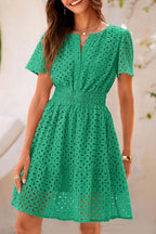 Giulia Vestito Donna Estivo – Pizzo Sangallo, Scollo V, A-Line Mini Elegante