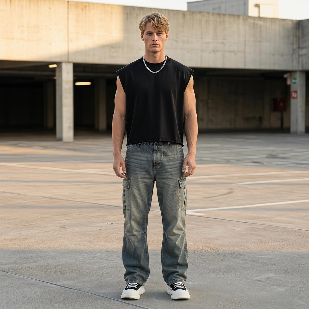 Luca Canotta Oversize Uomo – Top Streetwear Crop Fit in French Terry Pesante