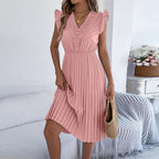 Sabrina Vestito Estivo Leopardato da Donna – Abito Elegante Svasato con Schiena Scoperta