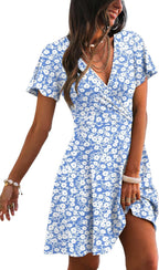 Chiara Vestito Donna Estivo – Wrap V-Neck, Maniche Volant, A-Line Elegante