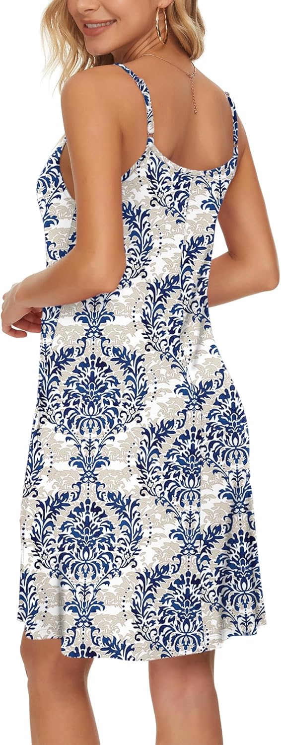 Chloe Vestito Estivo da Donna – Abito Mini con Spalline e Scollo V con Tasche