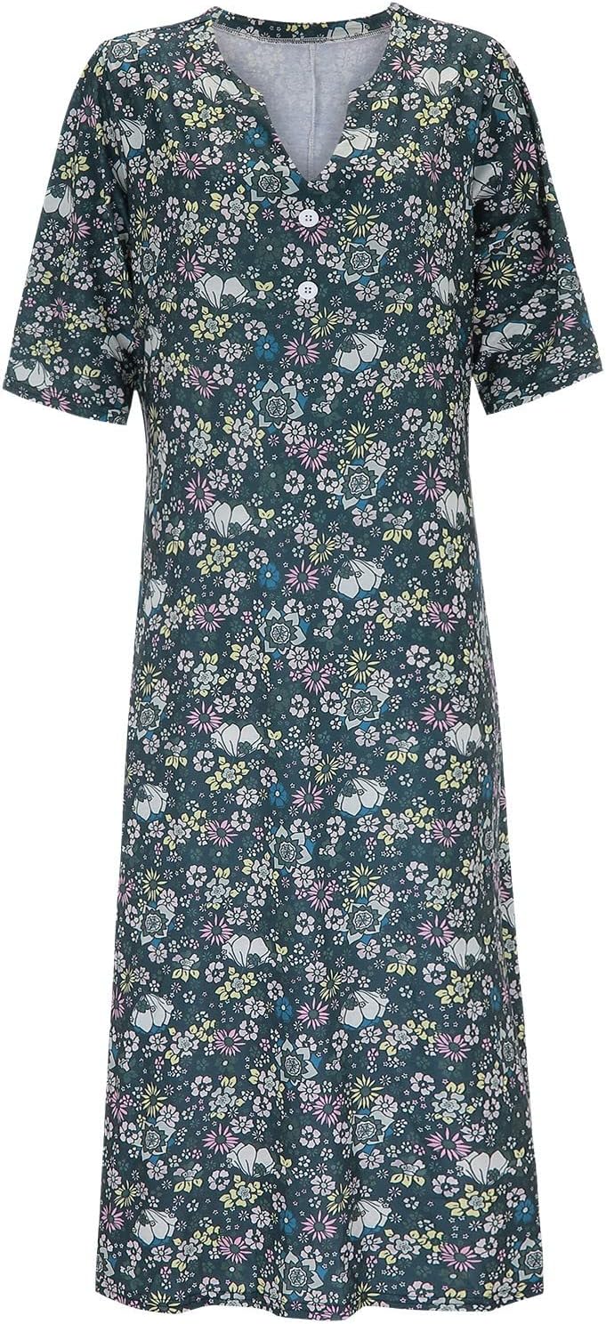 Bianca Vestito Boho Estivo da Donna – Abito Floreale Mini con Scollo V Elegante