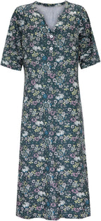 Bianca Vestito Boho Estivo da Donna – Abito Floreale Mini con Scollo V Elegante