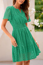 Giulia Vestito Donna Estivo – Pizzo Sangallo, Scollo V, A-Line Mini Elegante