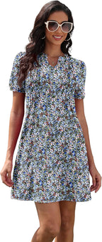 Elena Abito Donna T-Shirt – Vestito Scollo V Maniche Corte Tasche Casual Estivo