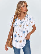 Valentina Blusa Donna – Scollo V Incrociato, Top Plissettato Casual Elegante