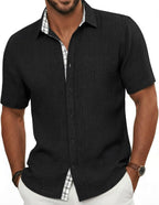 Camisa de verano para hombre – Camisa casual de manga corta elástica
