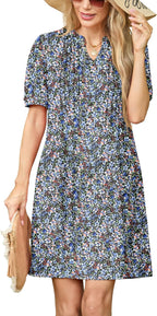 Elena Abito Donna T-Shirt – Vestito Scollo V Maniche Corte Tasche Casual Estivo