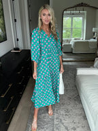 Mandie Abito Donna Maxi Boho – Scollo V Profondo, Mezza Manica, A-Line Estivo