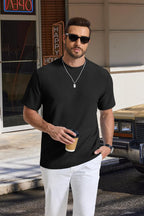 Camiseta Matteo para hombre en tejido jacquard – Camiseta casual elegante de cuello redondo