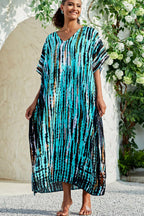 Isla Caftano Floral para Mujer – Vestido Maxi Boho de Playa con Escote en V