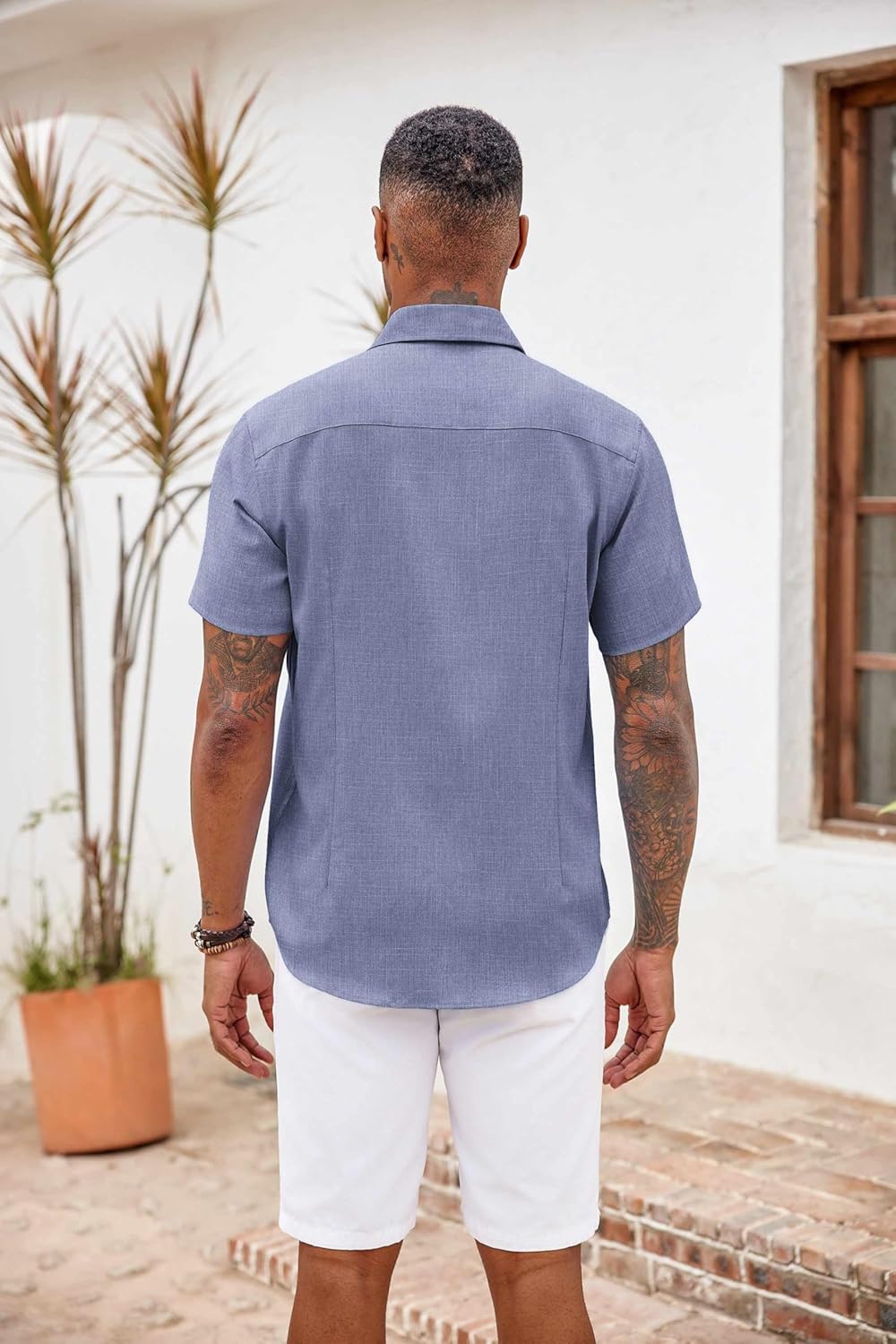 Marco Chemise Homme à Carreaux – Chemise d'Été à Manches Courtes avec Poche poitrine