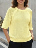 Chiara Maglia Donna – Top Crochet Estivo, Maniche Corte, Girocollo Casual