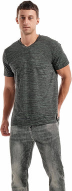 Matteo T-Shirt Uomo con Scollo a V – Maglietta Elasticizzata Casual in Cotone
