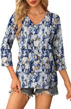 Claudia Tunica Donna – Scollo V, Maniche 3/4, Blusa Casual Loose Fit Base